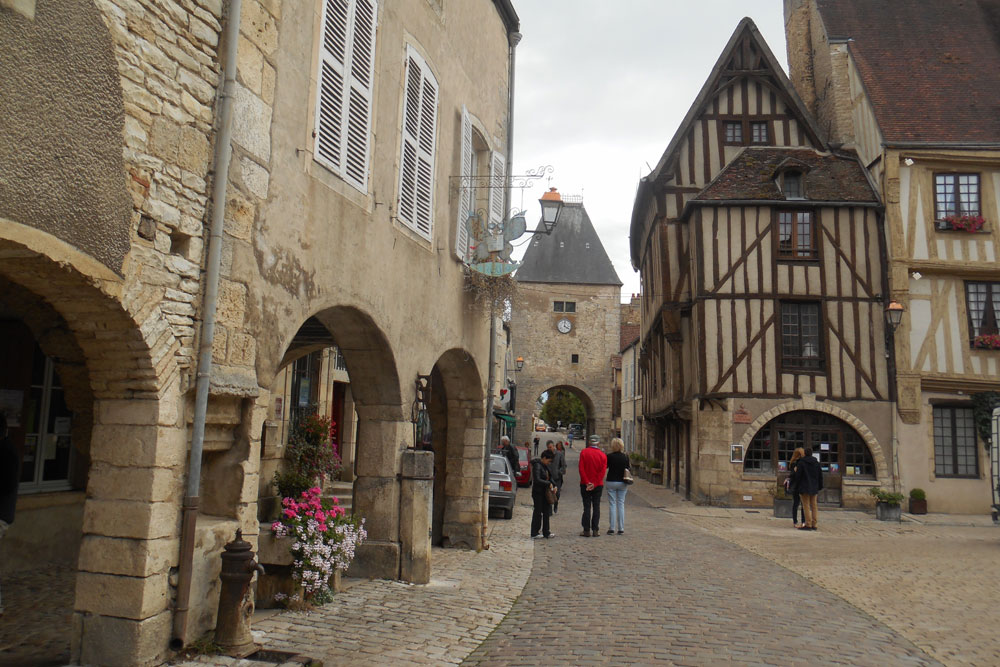 Pretty villages with historic sights are everywhere in France like the village of Noyers sur Serein in Burgundy